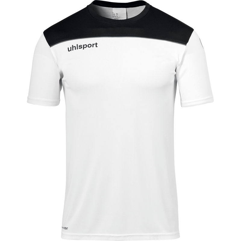Uhlsport Offense 23 Poly Shirt bílá/černá/šedá UK Junior M Dětské