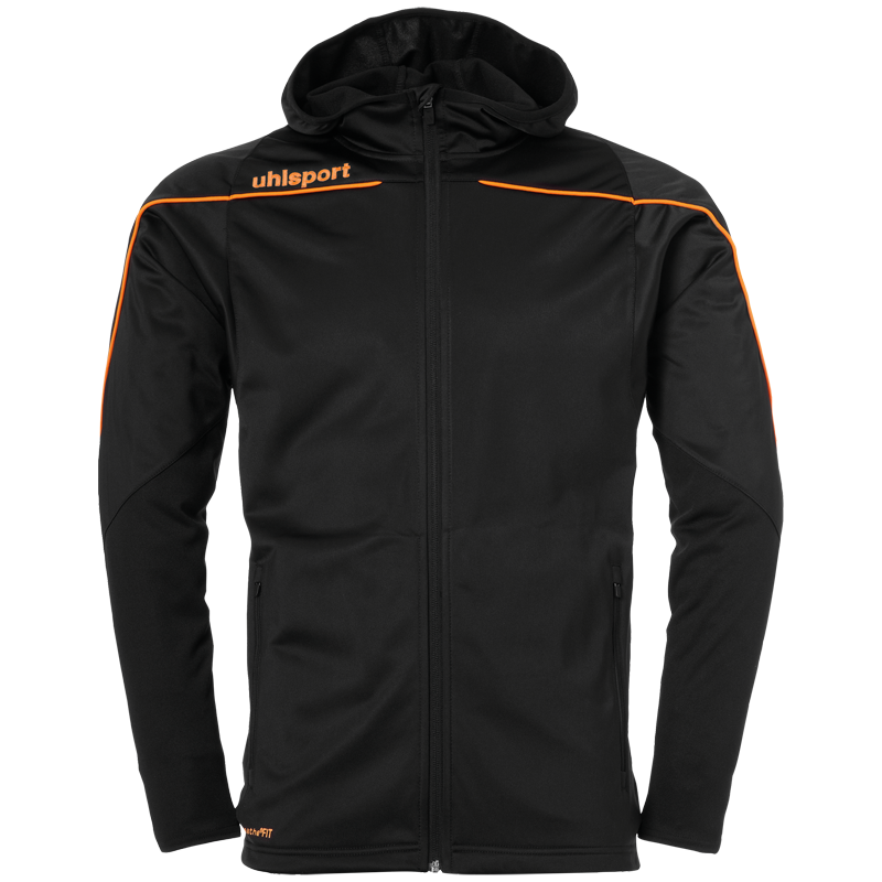 Uhlsport Stream 22 Track Hood Jacket černá/oranžová UK XS Dětské