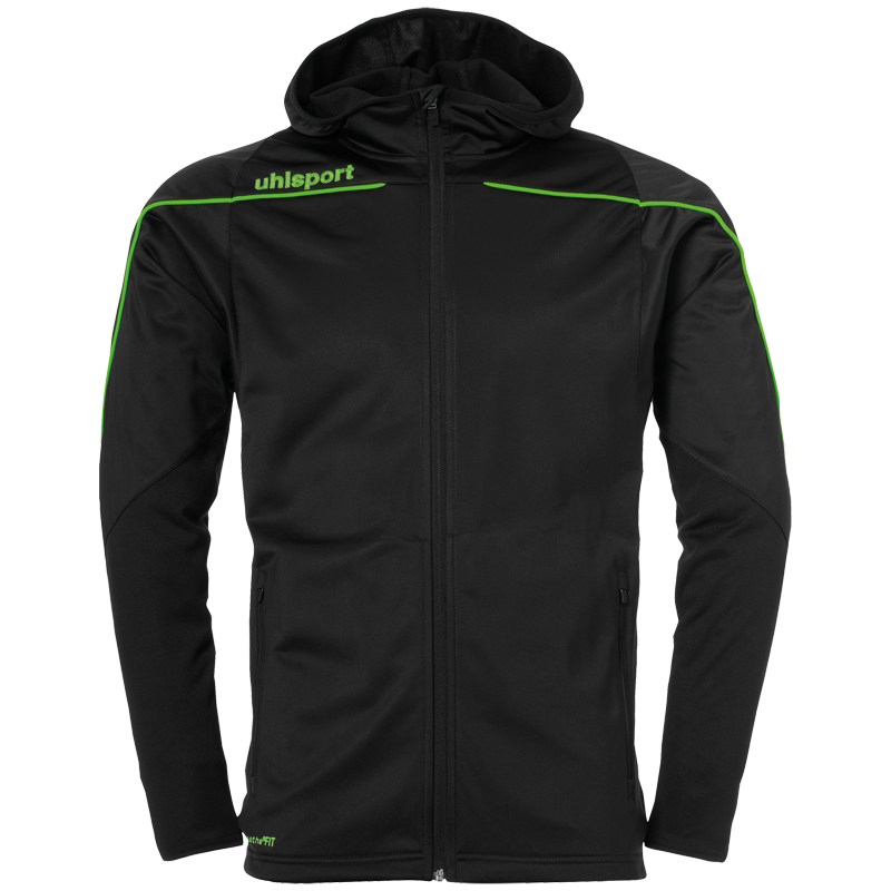 Uhlsport Stream 22 Track Hood Jacket černá/zelená UK XS Dětské