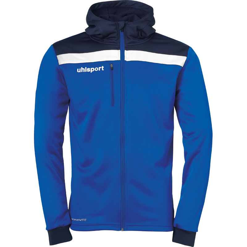 Uhlsport Offense 23 Multi Hood Jacket modrá/tmavě modrá/bílá UK Junior XS Dětské