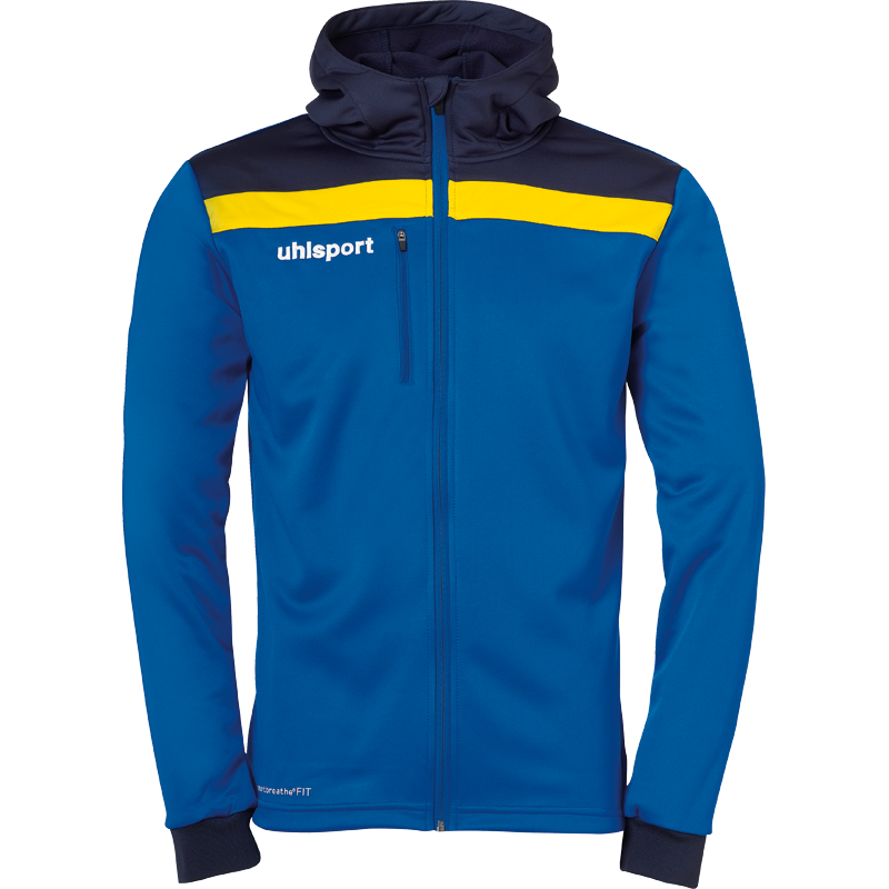 Uhlsport Offense 23 Multi Hood Jacket modrá/tmavě modrá/žlutá UK Junior XS Dětské
