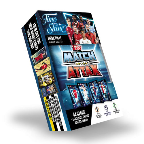 Velká dárková krabička Topps Match Attax 24/25 Mega Tin Time To Shine Blue