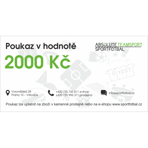 Dárkový poukaz v hodnotě 2000 Kč