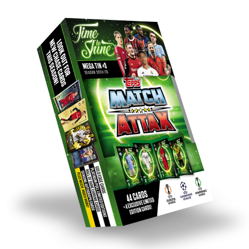 Velká dárková krabička Topps Match Attax 24/25 Mega Tin Time To Shine Green