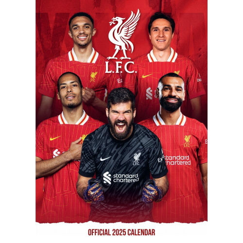 Nástěnný kalendář Liverpool FC 2025